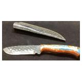 Custom Knife with Engraved Carbon Steel Blade and