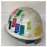 White Construction Hard Hat with Safety Inspection