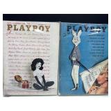 Two 1964 Playboy Magazines with Illustrated Covers