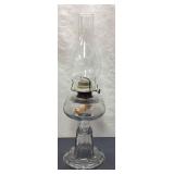 Glass Oil Lamp with Chimney, Approximately 18 1/2