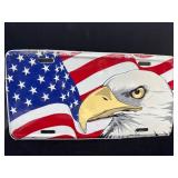 Eagle and American Flag Decorative License Plate