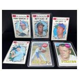 Six Baseball Trading Cards Including Sporting News