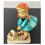 Hand-Painted Ceramic Figurine of Girl and Dog, App