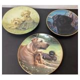 3 Collectible Wildlife Plates Featuring Labrador R