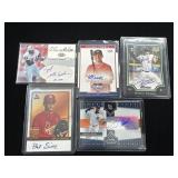 5 Autographed Sports Cards Featuring Various Playe