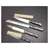 Kitchen Knife Set with Black Handles and Protectiv