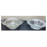 Two Pressed Glass Decorative Bowls with Floral Des