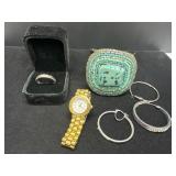 Jewelry Including Watch, Bracelets, Ring, and Pend