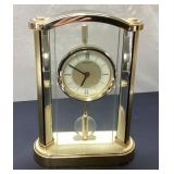 Seiko Table Clock With Glass Body and Gold-Tone Ac