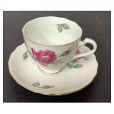 Fine China Tea Cup and Saucer Set with Rose Design