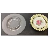 Clear and Decorative Ceramic Plates, 7.5 inches an