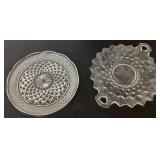 Two Glass Platters, 9 1/2-Inch Round and 12-Inch W