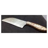 Handmade Damascus Steel Chef Knife with Woodgrain