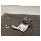 Miniature Axe-Shaped Keychain with Leather Strap