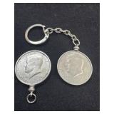 Two Bicentennial Kennedy Half Dollar Keychains, 17