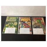 Three Marvel Comic Books Including Captain Marvel,
