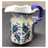 Decorative Ceramic Pitcher with Floral Design, Mad