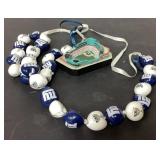 New York Giants Beaded Necklace With Stadium Penda