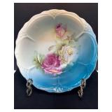 Porcelain Plate with Hand-Painted Floral Design an