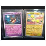 Two Holographic Pokemon Cards: Pumpkaboo and Orico