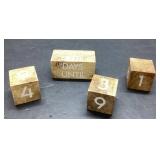 Wooden Countdown Block Set for Days and Weeks
