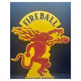 Tin Liquor Sign Featuring Fireball Cinnamon Whisky