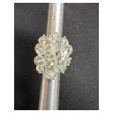 Costume Jewelry Ring in Size 5 with Clear Beads
