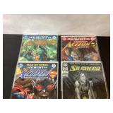 4 DC Comic Books Featuring Action Comics and The S