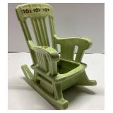 McCoy Green Ceramic Rocking Chair Planter, Approxi