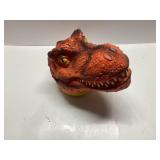 Orange Dinosaur Head Mug with Yellow Lid and Handl