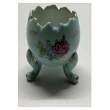 Hand-Painted Porcelain Decorative Egg Cup on Three