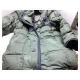 Bill Blass Quilted Green Button-Up Coat with Patte