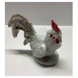 Porcelain Rooster Figurine with Gold-Tone Accents