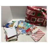 Christmas Lot Featuring Tablecloth, Boxes, and Car