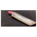 Handcrafted Knife with Multicolored Wooden Handle