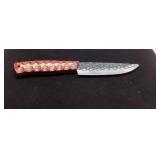 Handcrafted Knife with Damascus Steel Blade and Re