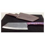 Handcrafted Chef Knife With Leather Sheath, 12 Inc