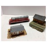 Burlington Locomotive Model and Two Building Model