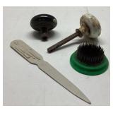 Vintage Door Knobs, Bone Letter Opener, and Metal