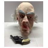 Realistic Old Man Mask With Gray Hair halloween ba