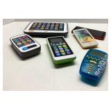 Six Toy Mobile Phones with Various Designs and Fun