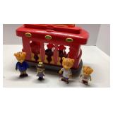 Red Trolley Toy with Sound and Four Tiger Characte