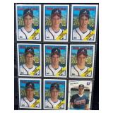 1988 Topps Tom Glavine Rookie Baseball Cards (9 Ca