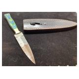 Handcrafted Knife with Blade and Leather Sheath, 8