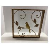 Decorative Metal Wall Art With Bird and Leaf Desig