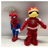 FireHawk and Spiderman Plush Figures, 9 Inches and