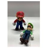 Mario and Luigi Plastic Figurines in Red and Green