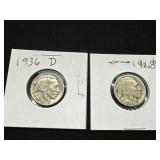 1934 and 1943 Mercury Dimes in Protective Holders