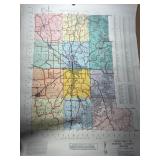 6 Road Maps of Monroe County, Indiana, 1966, 25x18