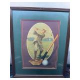 Framed Golfer Print with 21x17 Dimensions